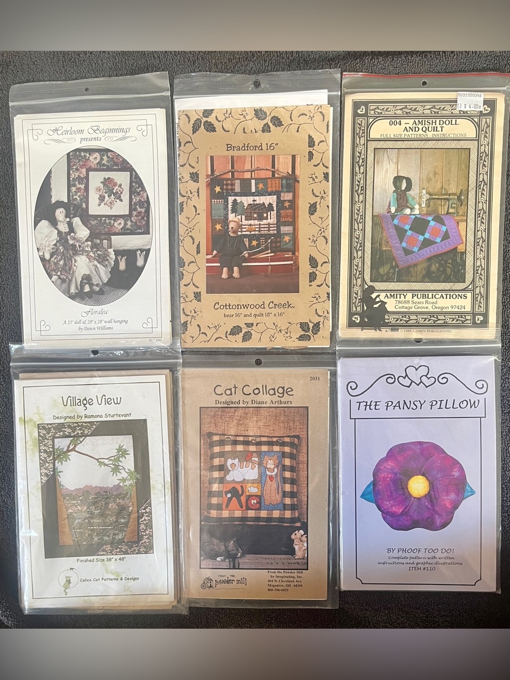 Lot of Vintage Craft Patterns Doll Quilt Pillow